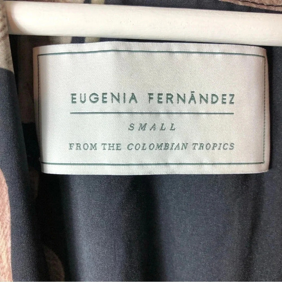 Eugenia Fernandez Tropical High Slit Floral Maxi Dress in Black Size Small - Picture 7 of 7